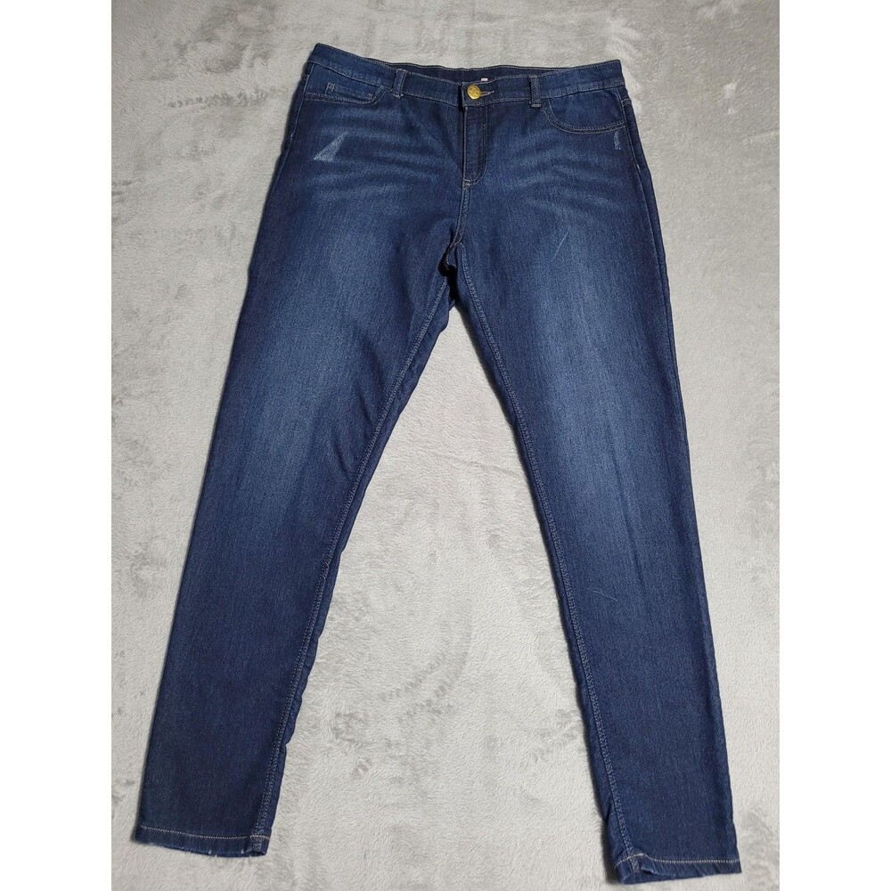 Juicy Couture Jegging Jeans Womens 12 Blue Med Wash Stretch Distressed